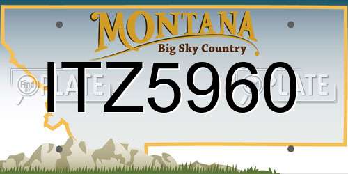 ITZ5960 Montana License Plate
