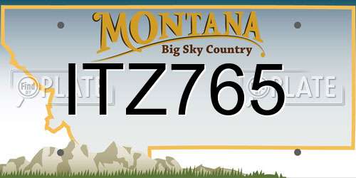 ITZ765 Montana License Plate