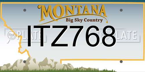 ITZ768 Montana License Plate
