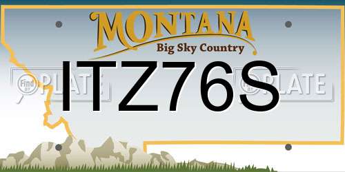 ITZ76S Montana License Plate
