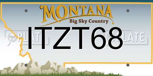ITZT68 Montana License Plate