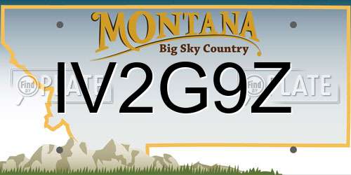 IV2G9Z Montana License Plate