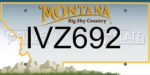 IVZ692 Montana License Plate