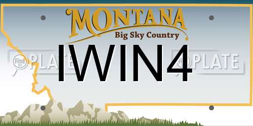IWIN4 Montana License Plate
