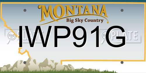 IWP91G Montana License Plate