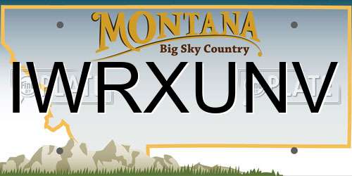 IWRXUNV Montana License Plate
