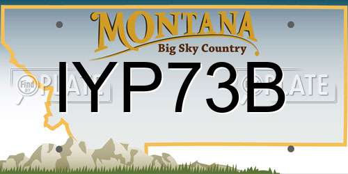 IYP73B Montana License Plate