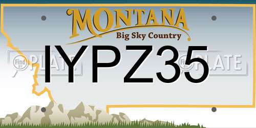 IYPZ35 Montana License Plate
