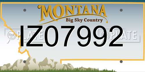 IZ07992 Montana License Plate