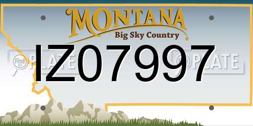 IZ07997 Montana License Plate
