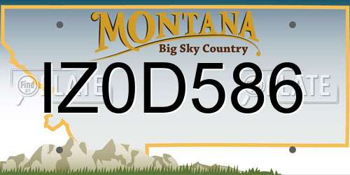IZ0D586 Montana License Plate