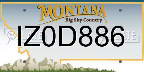 IZ0D886 Montana License Plate