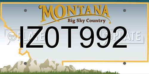IZ0T992 Montana License Plate