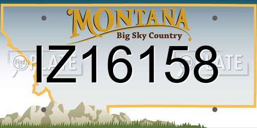 IZ16158 Montana License Plate