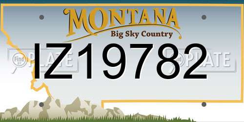 IZ19782 Montana License Plate