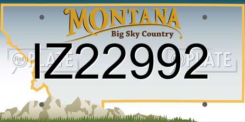 IZ22992 Montana License Plate