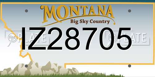 IZ28705 Montana License Plate