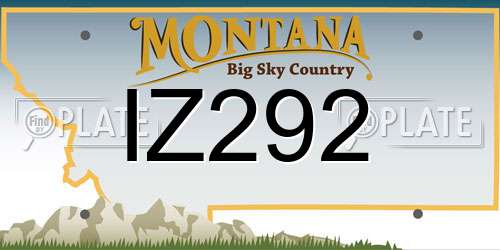 IZ292 Montana License Plate