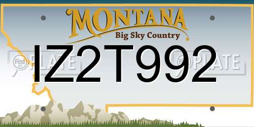 IZ2T992 Montana License Plate