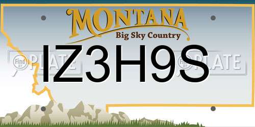 IZ3H9S Montana License Plate