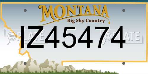 IZ45474 Montana License Plate