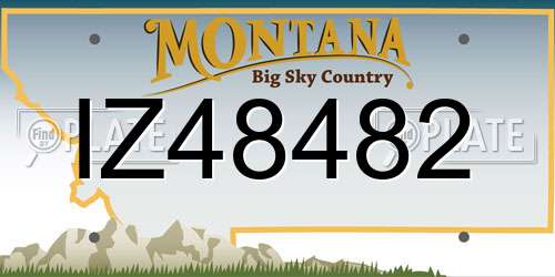 IZ48482 Montana License Plate
