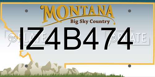 IZ4B474 Montana License Plate