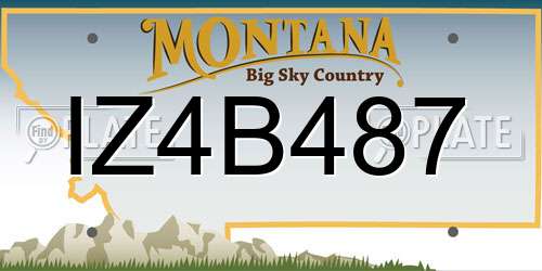 IZ4B487 Montana License Plate