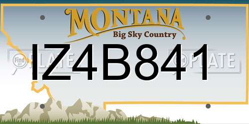 IZ4B841 Montana License Plate