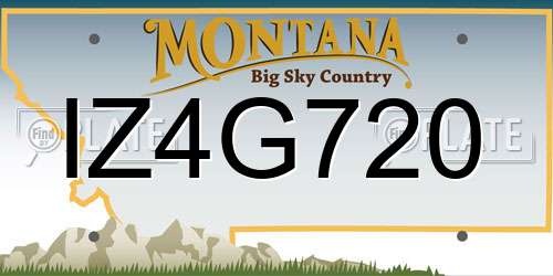 IZ4G720 Montana License Plate
