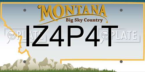 IZ4P4T Montana License Plate