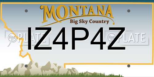 IZ4P4Z Montana License Plate