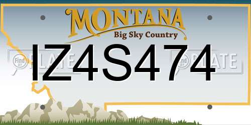 IZ4S474 Montana License Plate