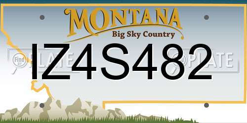 IZ4S482 Montana License Plate