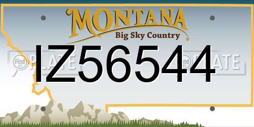 IZ56544 Montana License Plate