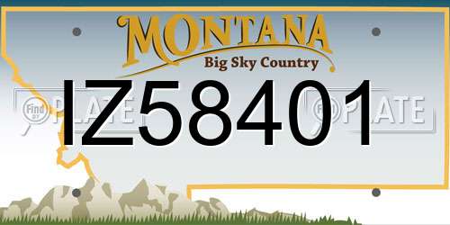IZ58401 Montana License Plate