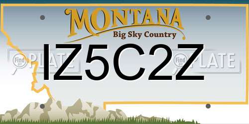IZ5C2Z Montana License Plate