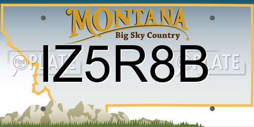 IZ5R8B Montana License Plate