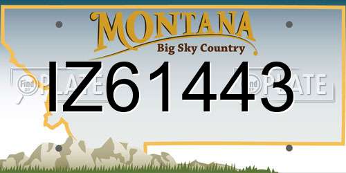 IZ61443 Montana License Plate