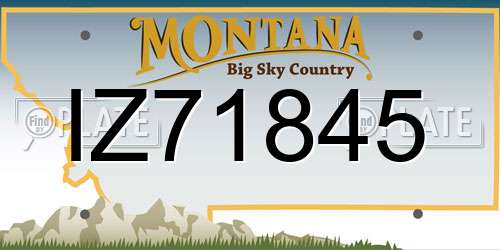 IZ71845 Montana License Plate