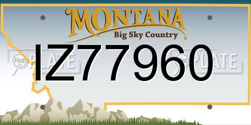 IZ77960 Montana License Plate