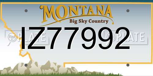 IZ77992 Montana License Plate