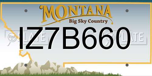 IZ7B660 Montana License Plate