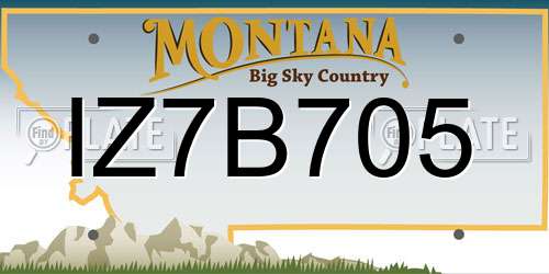 IZ7B705 Montana License Plate