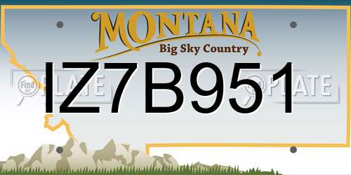 IZ7B951 Montana License Plate