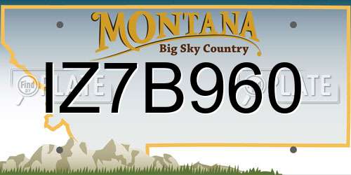 IZ7B960 Montana License Plate