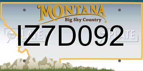 IZ7D092 Montana License Plate