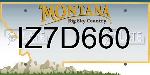 IZ7D660 Montana License Plate