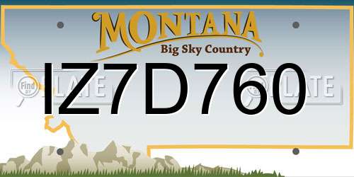 IZ7D760 Montana License Plate