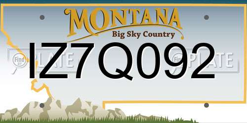 IZ7Q092 Montana License Plate